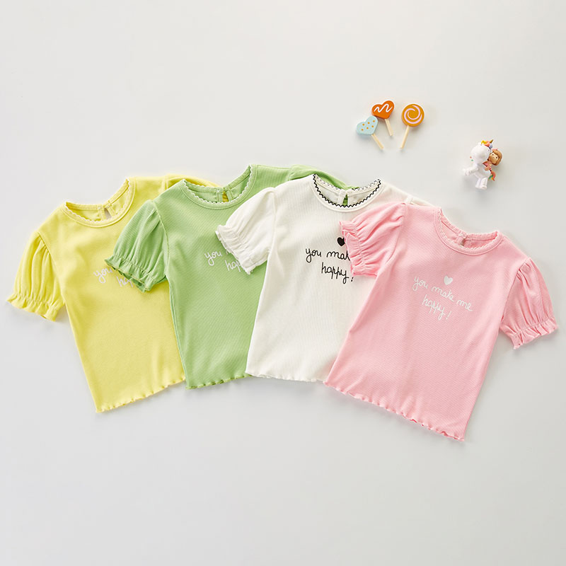 2022 Summer Infant Baby Girls Short Sleeve Letter Printed T-shirt Kids T-shirt For Girls T-shirt Baby Girls Children's C