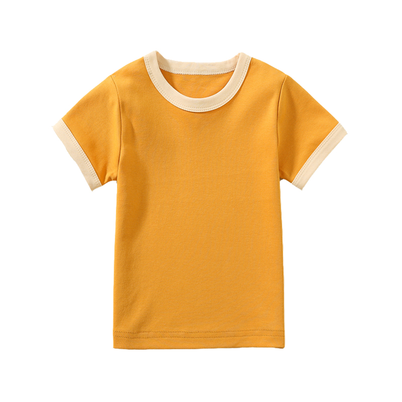 Summer Toddler Raglan Tee Color Block T shirt O Neck Tee Shirts Loose Fit Cotton T-Shirt Short-Sleeved Baby T-shirts Coz