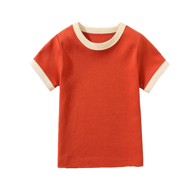 Summer Toddler Raglan Tee Color Block T shirt O Neck Tee Shirts Loose Fit Cotton T-Shirt Short-Sleeved Baby T-shirts Coz