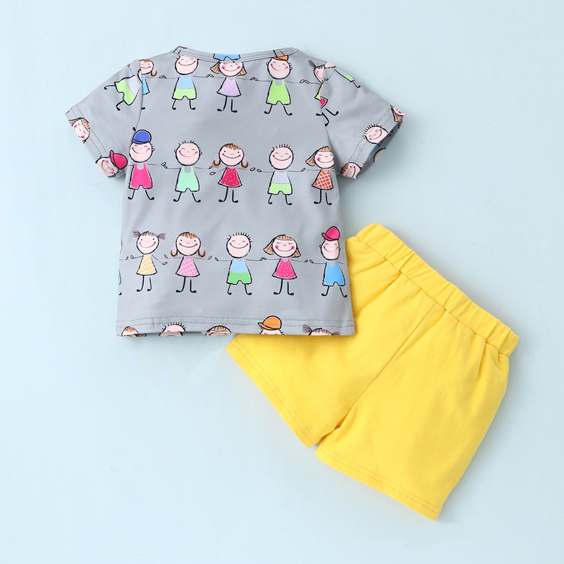 Baby Summer Clothes Sets Baby Boy Girl Outfit Cartoon Short Sleeve T-shirts+short Pants 2 PCS Cotton Cool Toddler Clothe
