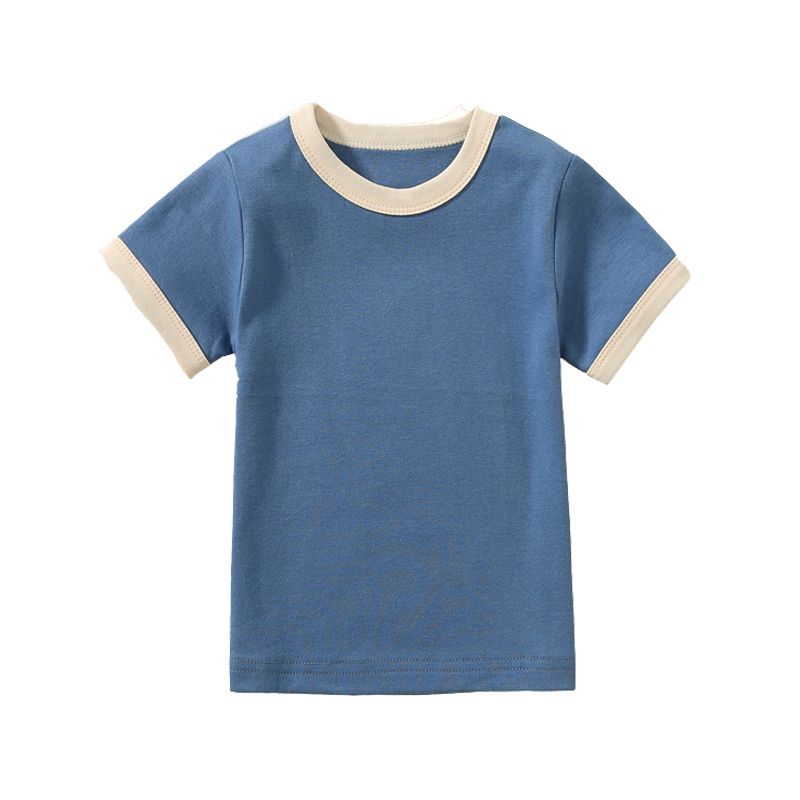 Summer Toddler Raglan Tee Color Block T shirt O Neck Tee Shirts Loose Fit Cotton T-Shirt Short-Sleeved Baby T-shirts Coz
