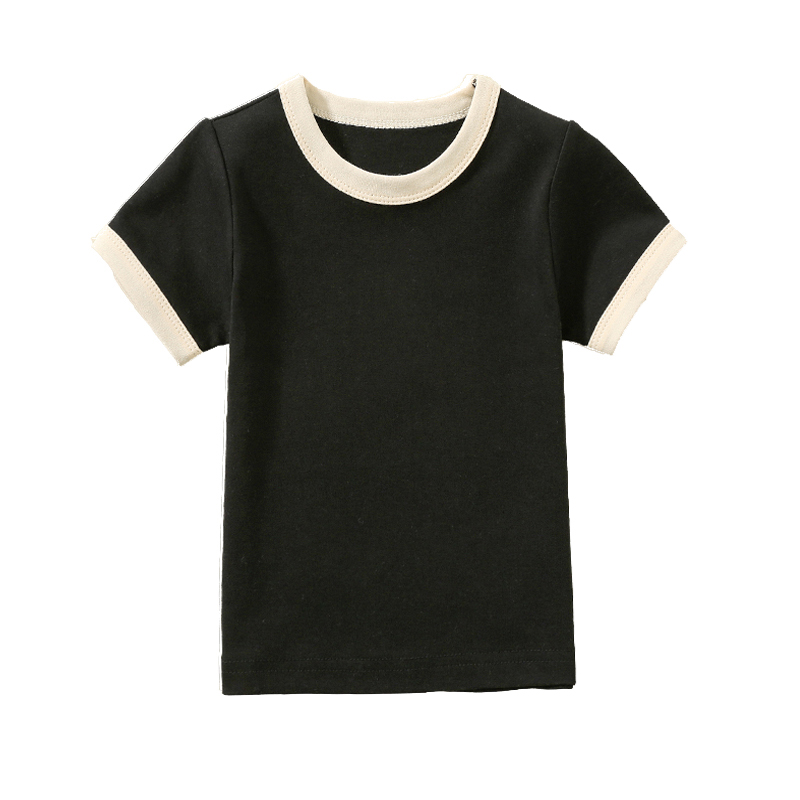 Summer Toddler Raglan Tee Color Block T shirt O Neck Tee Shirts Loose Fit Cotton T-Shirt Short-Sleeved Baby T-shirts Coz