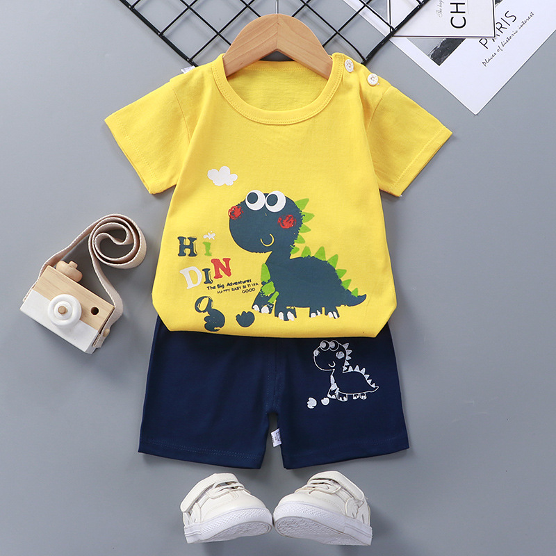 1-6year 2pcs Baby Boy Summer Clothing Set Toddler animal print T-shirt And short pant Boy clothes set