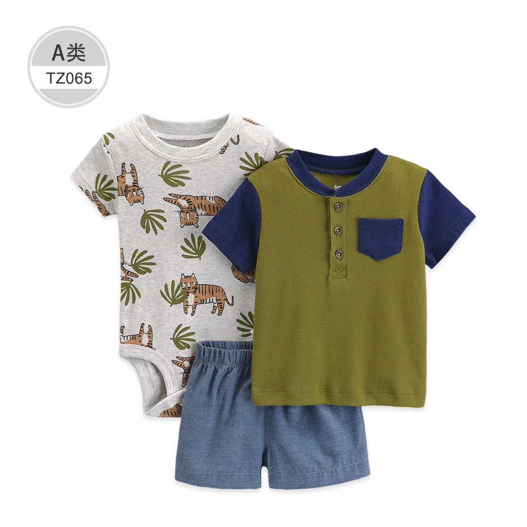 Hot Sale Summer Children's Clothing Sets  Baby Clothing Sets 3pcs T-shirt kids summer clothing