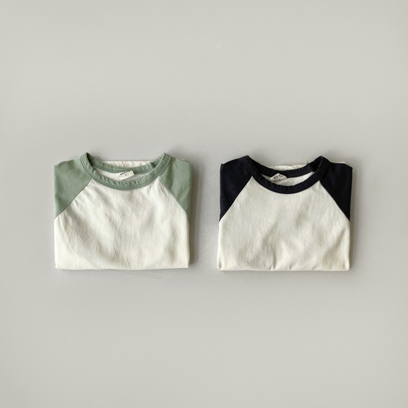Kids Clothes Sets Summer Baby T-shirts Cotton Short-Sleeved Contrast Color T-shirts