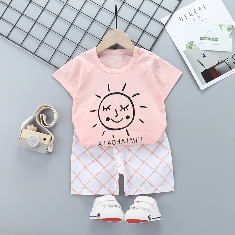 100% Cotton Breathable Kids Clothing Sets T-shirts Shorts 2pcs Baby Boys Clothing Sets