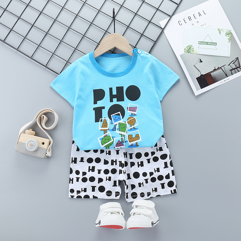 100% Cotton Breathable Kids Clothing Sets T-shirts Shorts 2pcs Baby Boys Clothing Sets