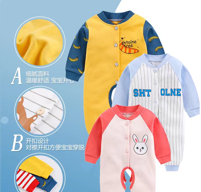 Cheap Long Sleeve Baby Clothes jumpsuit Autumn Winter baby romper Lovely Cartoon Organic Boy Girl Infant Jumpsuit Baby r