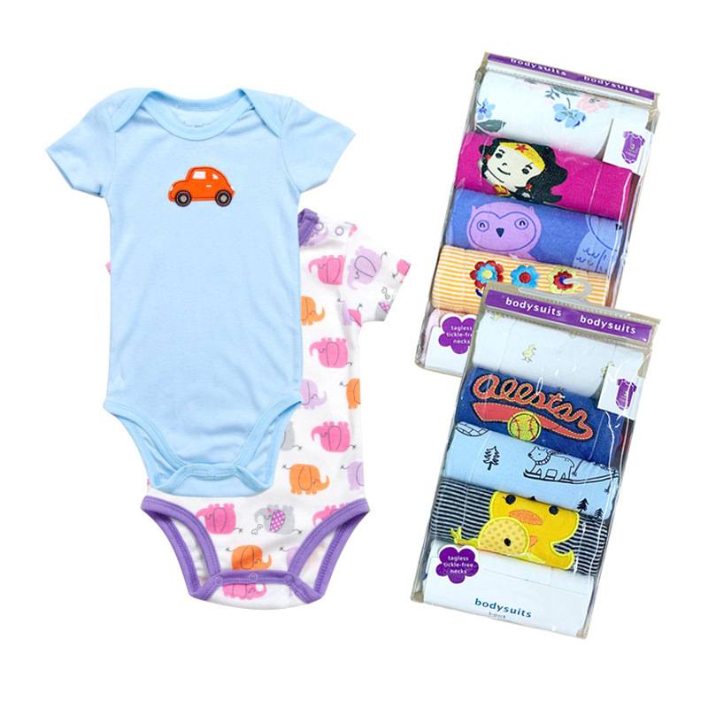 Blank Short sleeve rompers infant Bodysuit clothing sublimation Cotton Baby round neck Romper