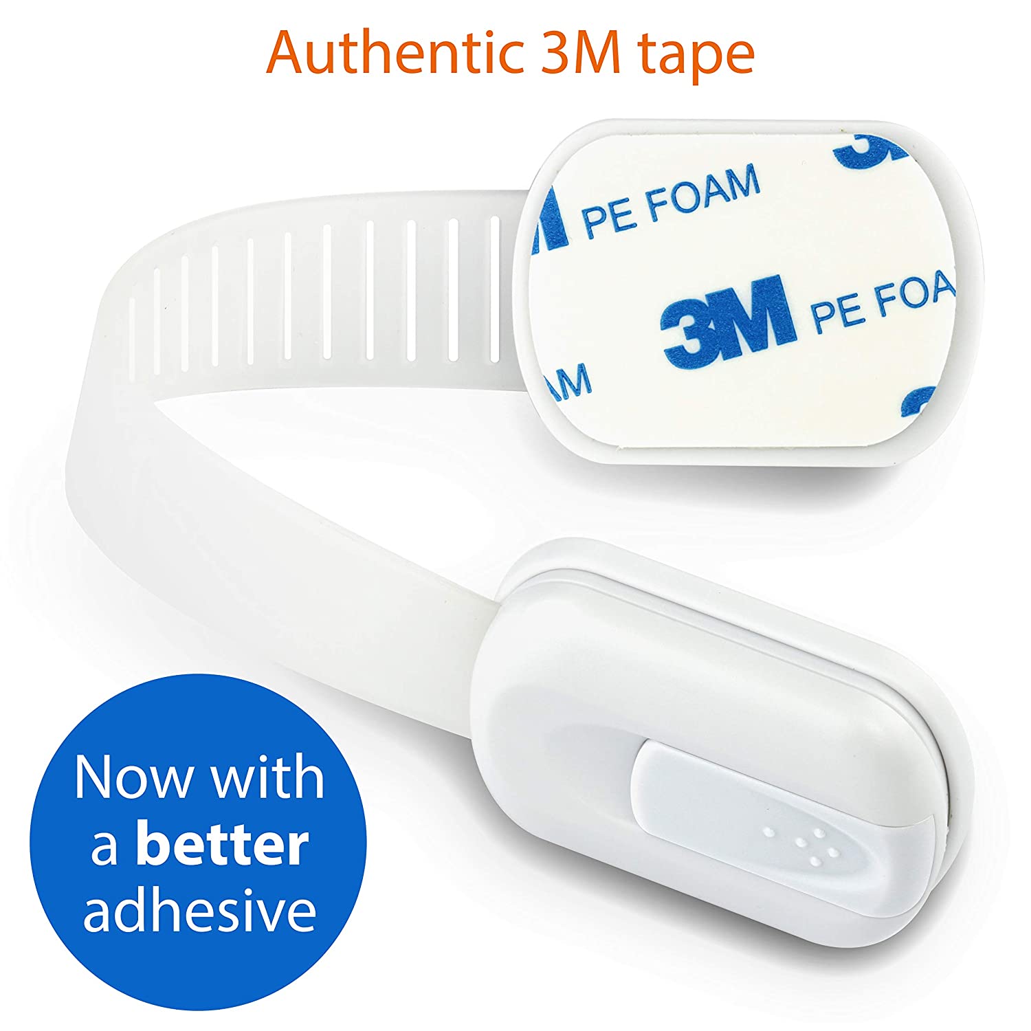 Best selling safety lock strap anti pinch guard 3 M adhesive drawer locks in white