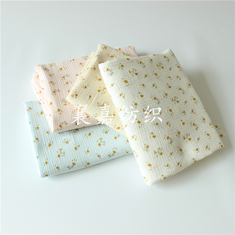 100% cotton double crepe gauze sleepwear baby blanket kids rabbit print  fabric