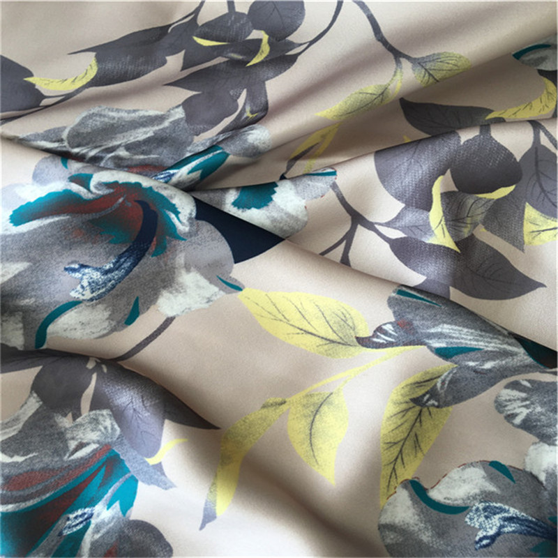  price smooth shiny peach sateen printed satin lining fabric