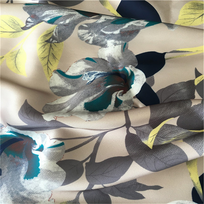  price smooth shiny peach sateen printed satin lining fabric