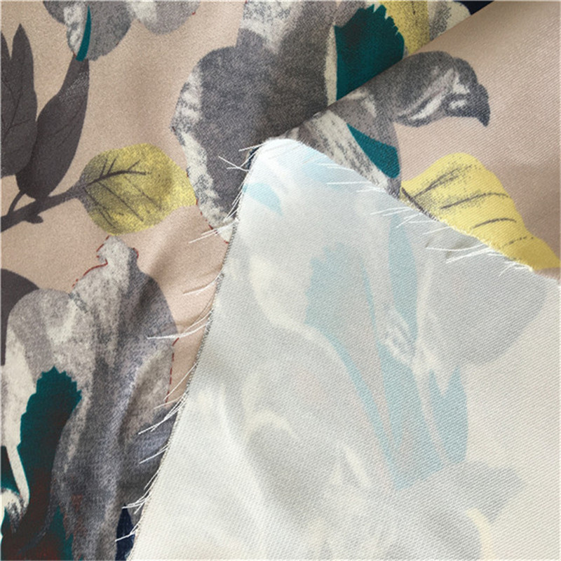  price smooth shiny peach sateen printed satin lining fabric