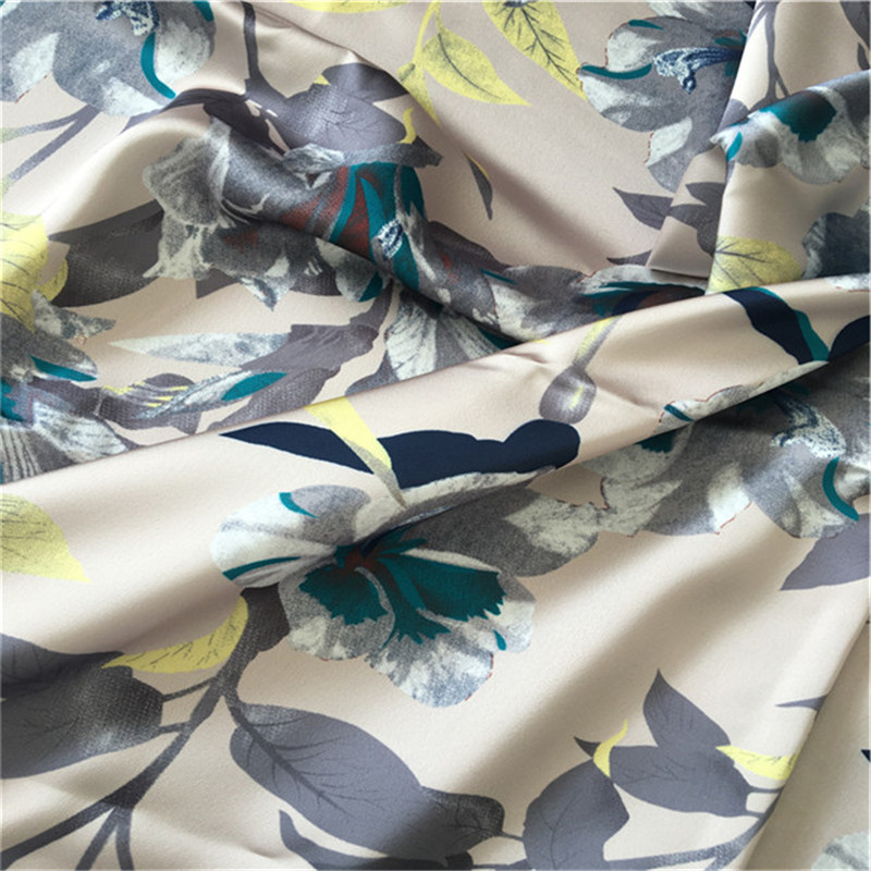  price smooth shiny peach sateen printed satin lining fabric