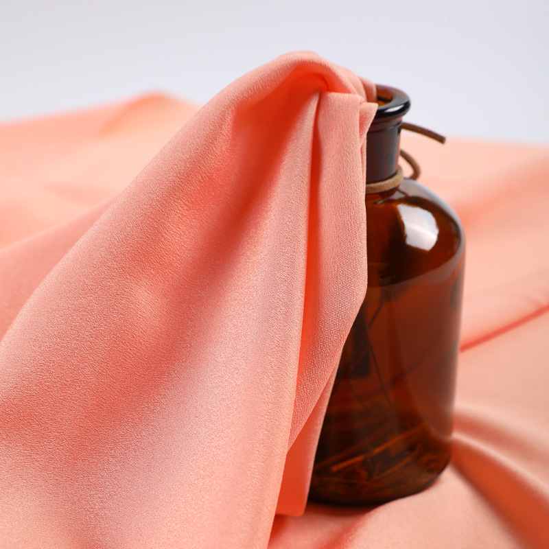 Stock High Quality 100%Polyester Double Crepe Fabric Shining 50DX75D Crepe de Chine fabric