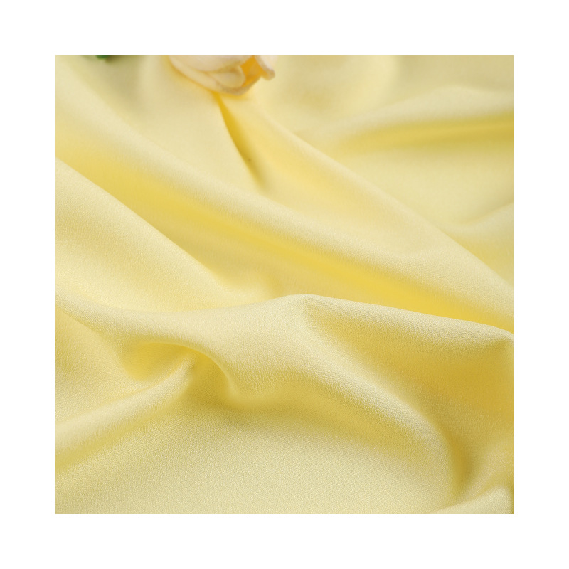 Stock High Quality 100%Polyester Double Crepe Fabric Shining 50DX75D Crepe de Chine fabric