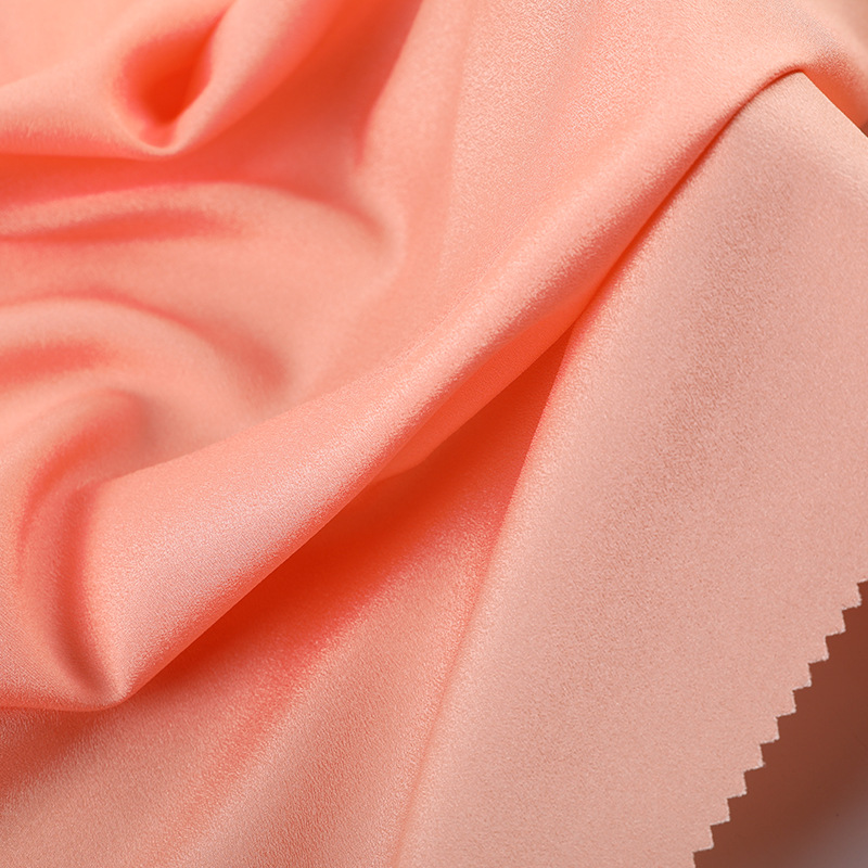 Stock High Quality 100%Polyester Double Crepe Fabric Shining 50DX75D Crepe de Chine fabric