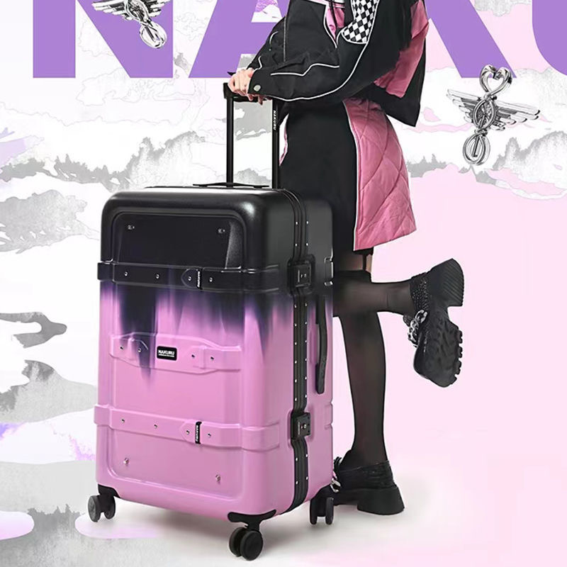 Black Pink Vibrant Luggage for Carry-On Storage 