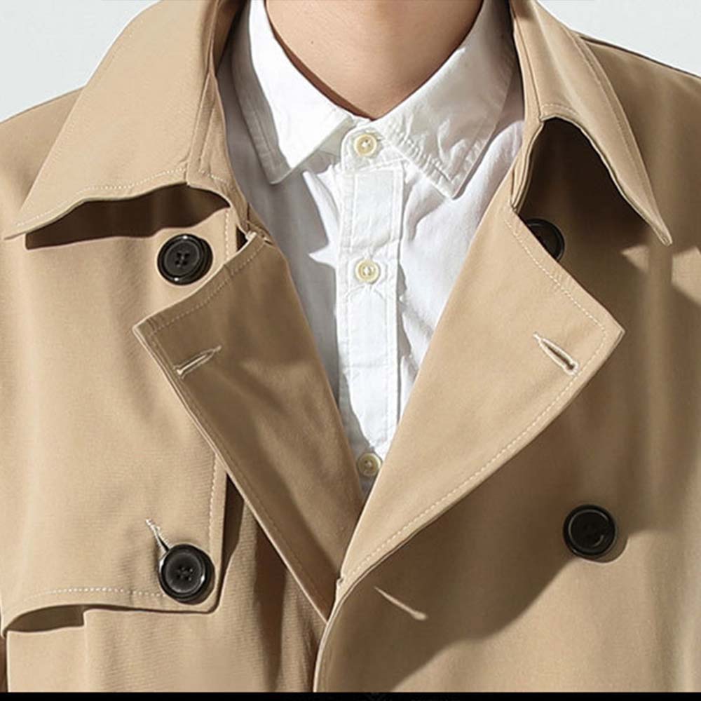 2023 spring and autumn new double-breasted trench coat men's fashion handsome coat English style long coat