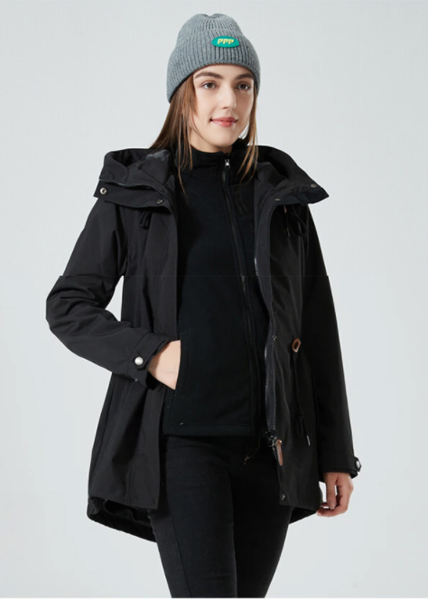 Ladies Girls' 2 Pieces Waterproof Fleece Equestrian Riding Windbreaker Outdoor Winter Women'S Jacket