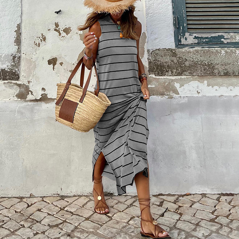 Trending Products 2023 New Arrivals Fashion Casual Women Sleeveless Maxi T Shirt Dress Women Summer Dresses