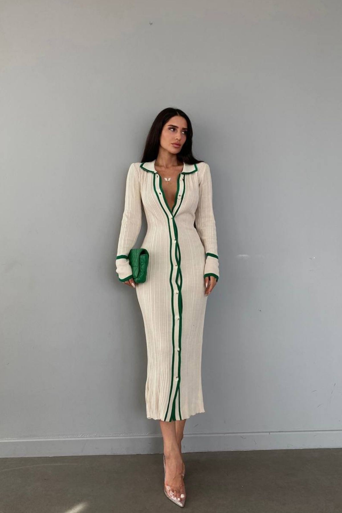  Elegant Turtleneck Bodycon Plus Size Women'S Casual Clothing Dresses With Buttons