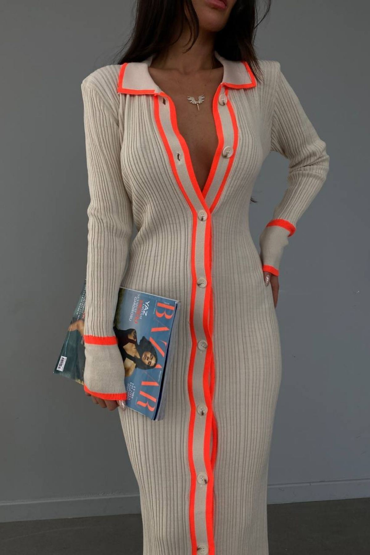  Elegant Turtleneck Bodycon Plus Size Women'S Casual Clothing Dresses With Buttons