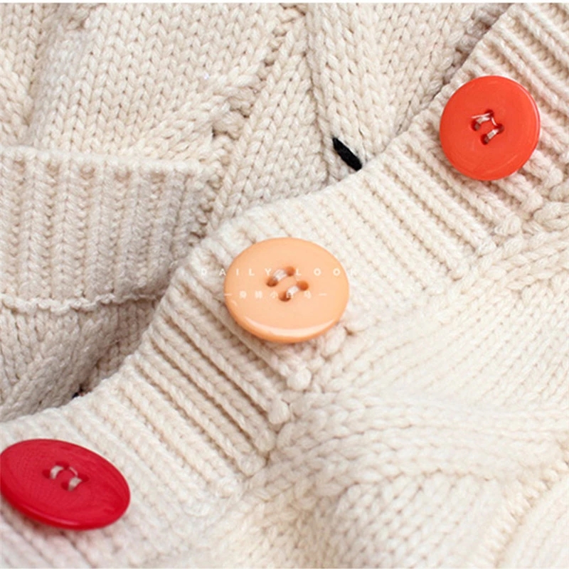 Autumn Winter Women Cardigan Warm Knitted Sweater Jacket Pocket Embroidery Fashion Knit Cardigans Coat   sweater