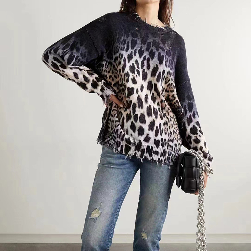 Fashion Style  Price Long Sleeve Women Printing Sweater Knit Top Cardigan For Spring Woman