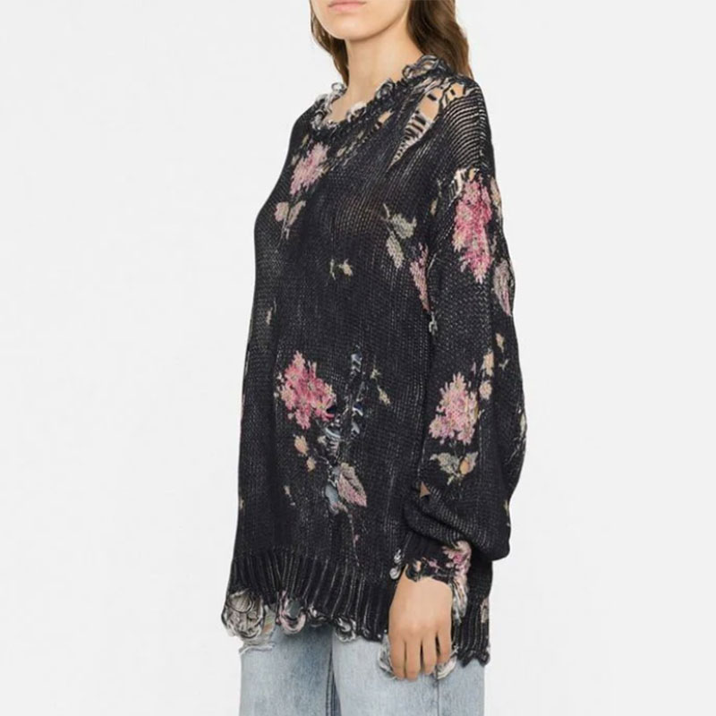 New Arrivals High Quality Printing Knit Top  Fashion Cardigan Sweater Tops For Women