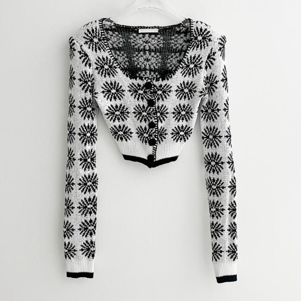 Crew Neck Knitwear Cotton  Knit Sweater Women's Clothing Sweater Cardigan Ladies Pull Woman Sweater Fancy