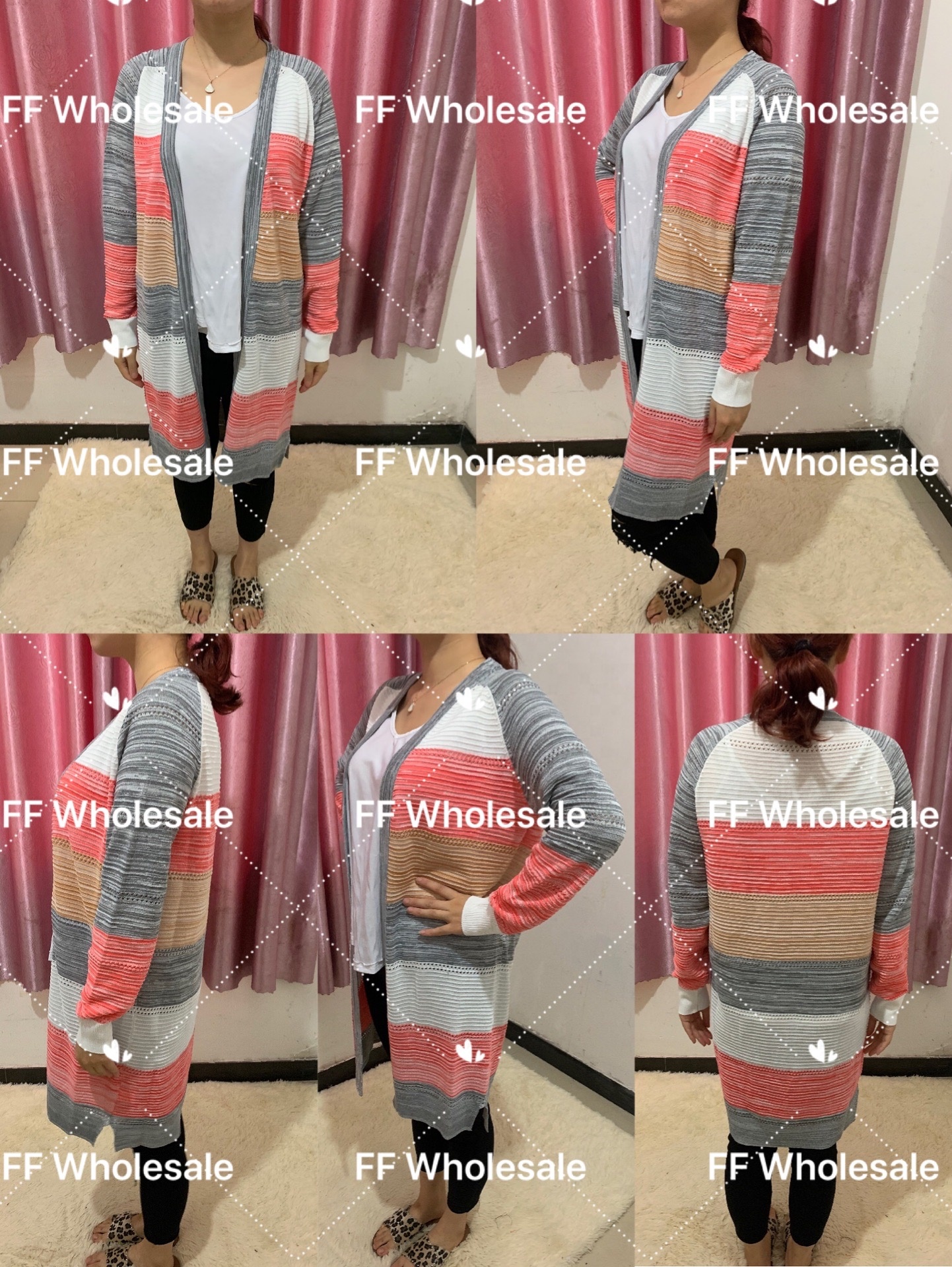 R46 cardigan Women Cardigan Comfy Stylish Stitching Long Sleeve Striped Patchwork Sweater Female Casual Long Tops