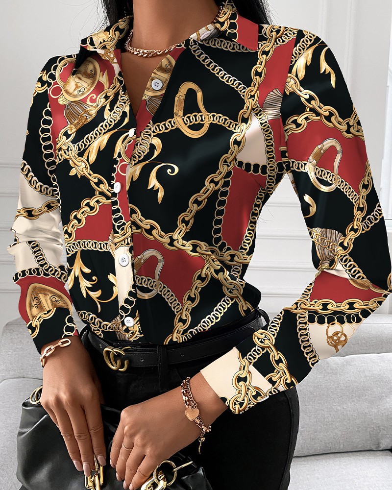  Ladies Chiffon Shirts Women Printing Graphic Polyester Blouse Plus Size Women's Blouses & Shirts