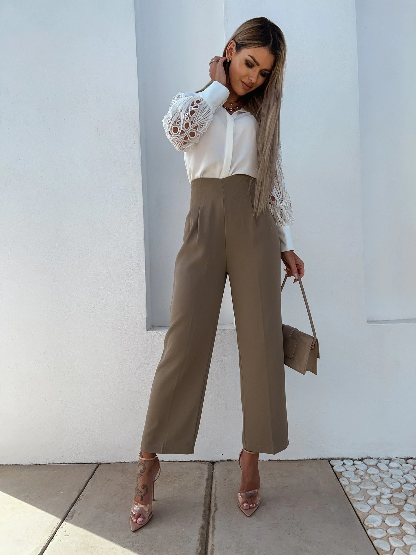 New Style Breathable Gauze Turn-down Collar  Long Sleeve Women's Blouses & Shirts