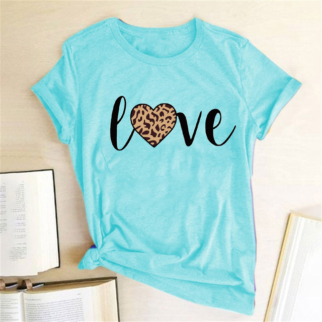 Newest  Summer Letter Print Round Neck Short SleevePlus Size Women's Blouses & Shirts