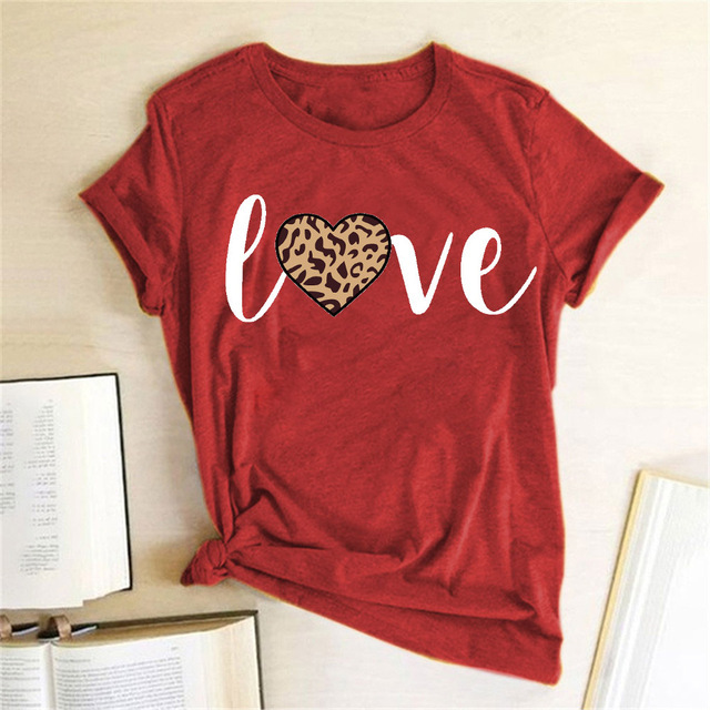 Newest  Summer Letter Print Round Neck Short SleevePlus Size Women's Blouses & Shirts