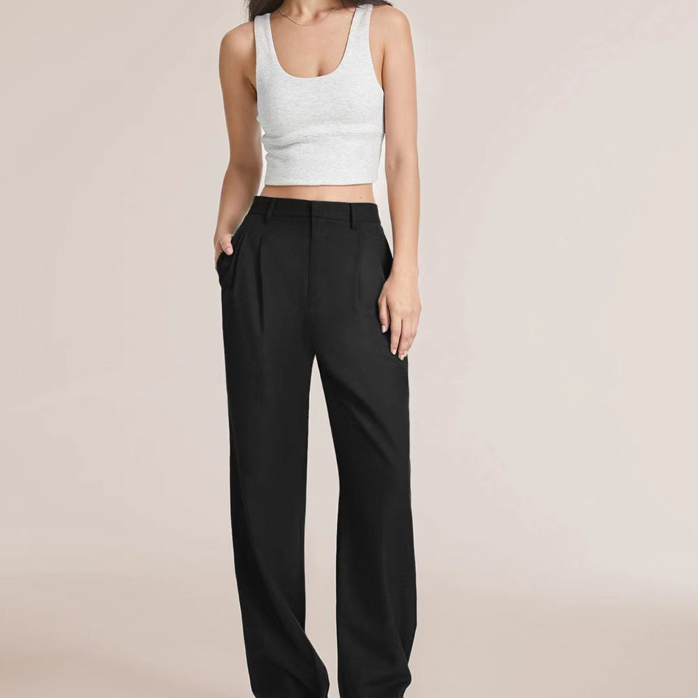 Elegant Clothes High Waist Drooping Suit Pants for Women Cool Pants Casual Fashion Pants Straight Wide Leg Trousers