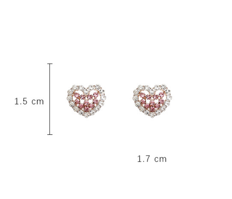 925 Silver Needle 2023 New SeniorTemperament Love Pink Zircon Jewelry Shiny Women's Delicate Earrings High quality light