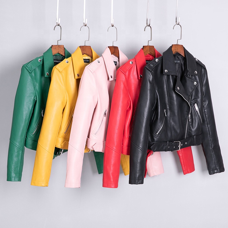 Faux Leather Zipper Long Sleeve Moto Biker Women Coats Jacket Autumn Winter Women Outerwear Casual Women'S Jacket