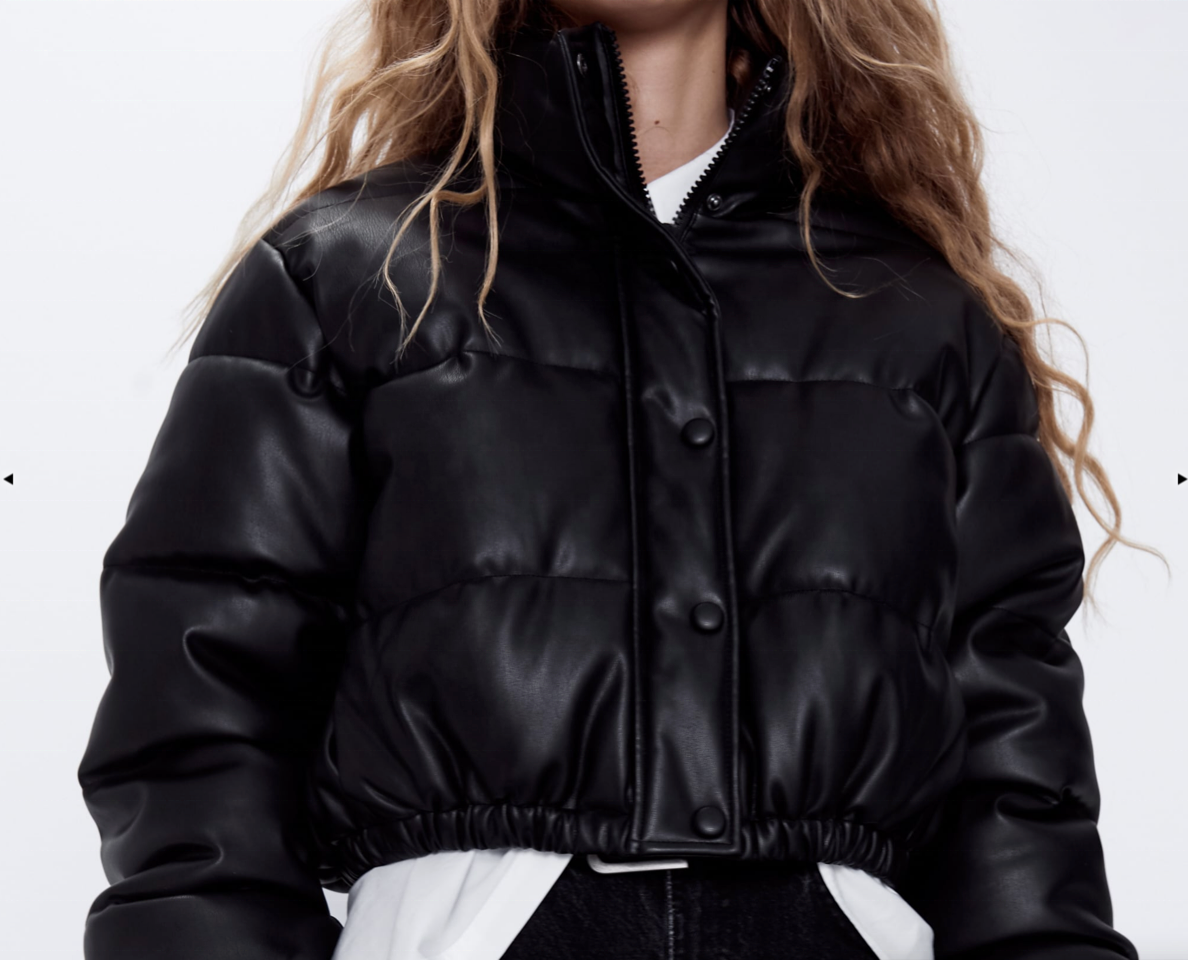  High Quality Bubble Fake Leather Puffer Jacket Ladies Quilted Short Winter Warm Outerwear For Women