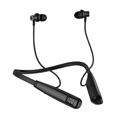 Wireless Headset LED Display Earbuds Ear Hook BT5.3 Neckband Earphones Sport Headphones Noise Cancelling Earphone