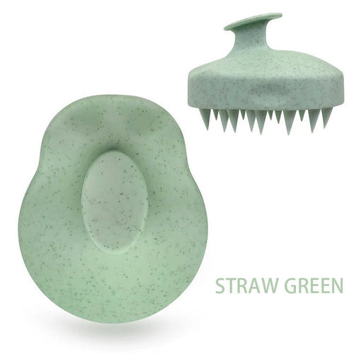  Wheat Straw Hair Shampoo Brush Flexible Soft Silicone Care Scalp Massager Hair Brush For Hair Care Head Relaxa