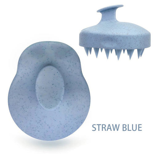  Wheat Straw Hair Shampoo Brush Flexible Soft Silicone Care Scalp Massager Hair Brush For Hair Care Head Relaxa