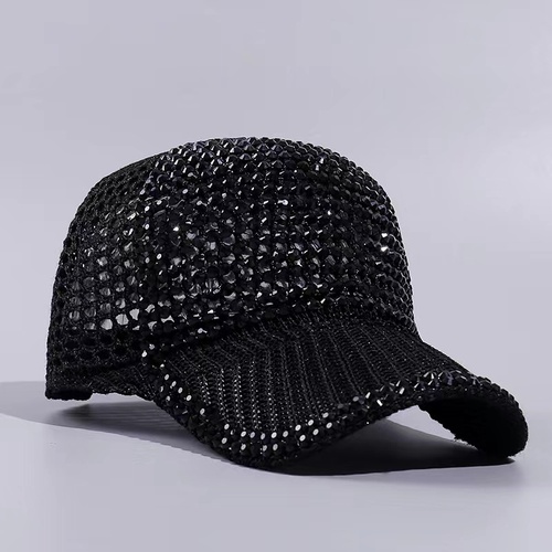 Women Summer Outdoor Hollow Out Sun Sunshade Gorras Crystal Trucker Hats Diamond Sports Breathe Rhinestone Baseball Caps