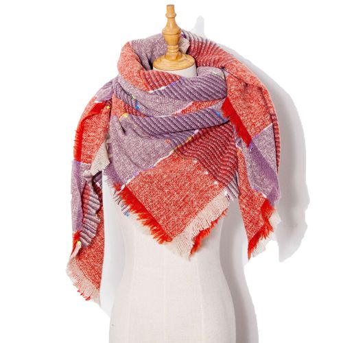 Autumn and Winter Fashion Style Scarves Polyester Pure Color Fur Square Scarf Winter Warm Scarf