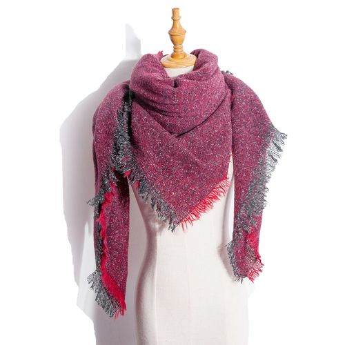 Autumn and Winter Fashion Style Scarves Polyester Pure Color Fur Square Scarf Winter Warm Scarf