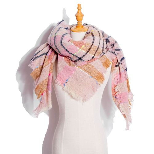 Autumn and Winter Fashion Style Scarves Polyester Pure Color Fur Square Scarf Winter Warm Scarf