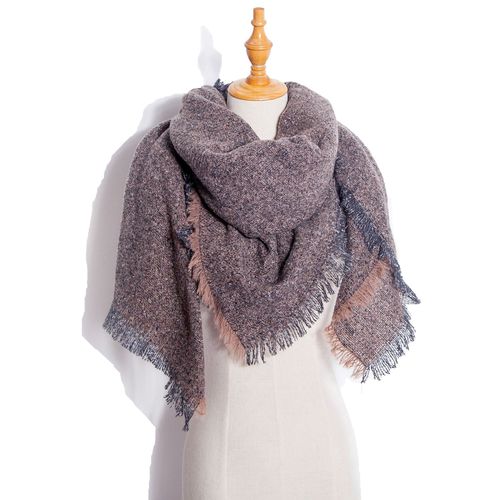 Autumn and Winter Fashion Style Scarves Polyester Pure Color Fur Square Scarf Winter Warm Scarf