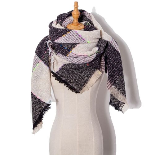 Autumn and Winter Fashion Style Scarves Polyester Pure Color Fur Square Scarf Winter Warm Scarf